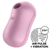 SATISFYER - ESTIMULADOR DE PULSO DE AIRE Y VIBRADOR DE BARBA DE ALGODÓN LILA